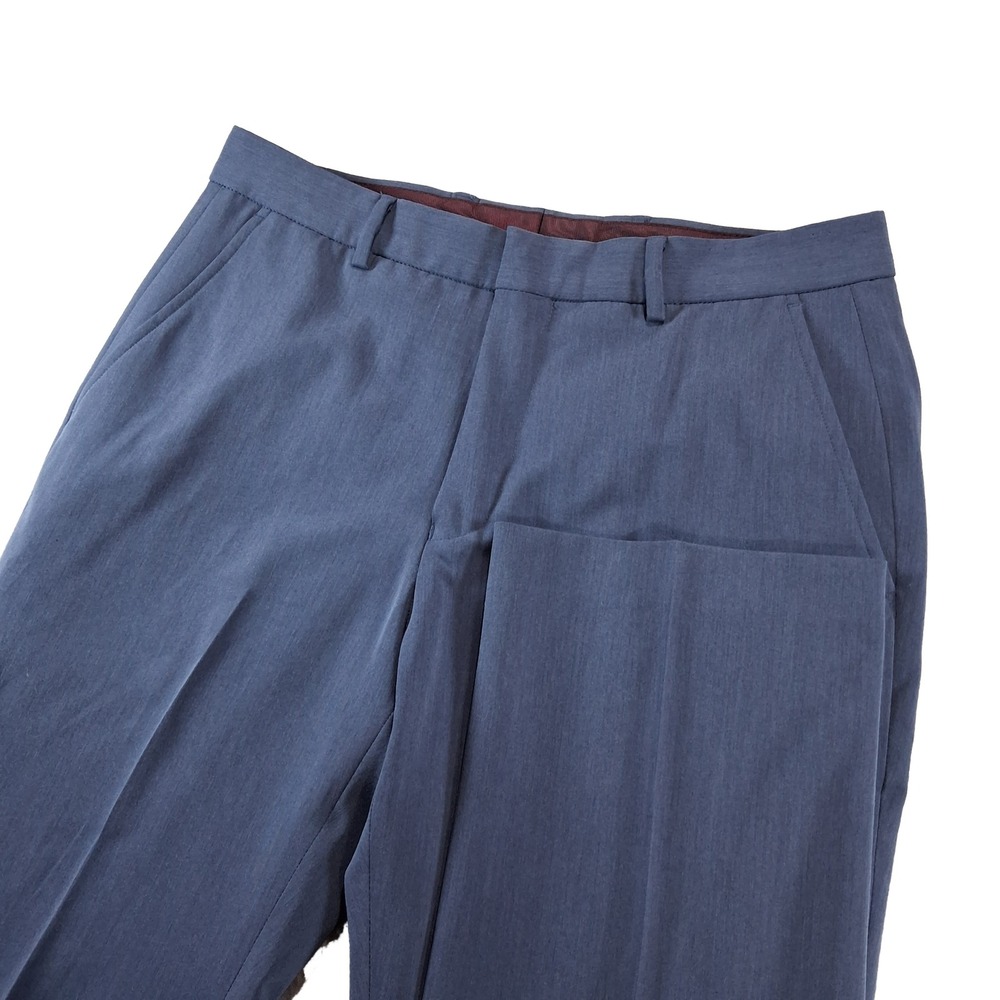 Egara Dress Pants Mens 32x32 Blue Slim Fit Stretch Professional Trousers